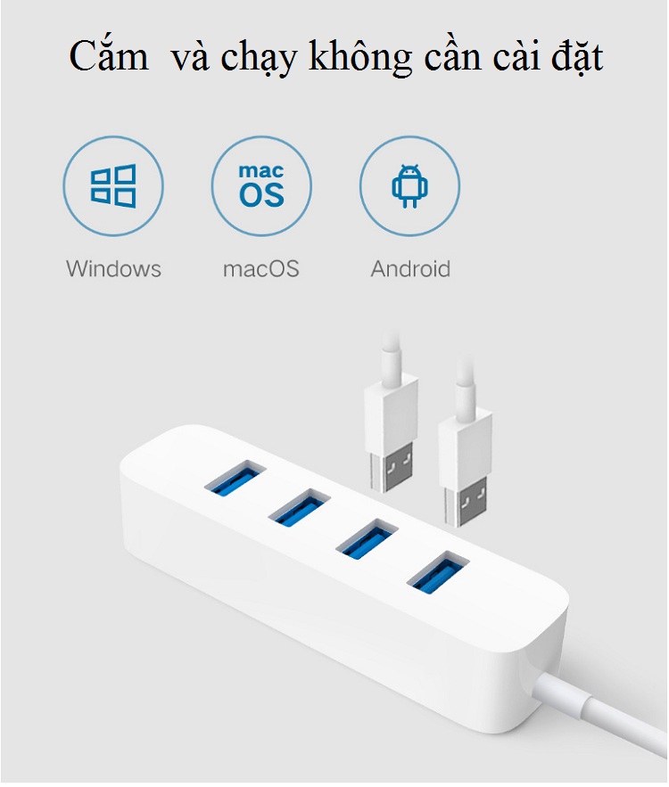 Bộ Chuyển Đổi 3.0 Truyền Dữ Liệu Tốc Độ Cao Chia 4 Cổng USB Cho Máy Tính