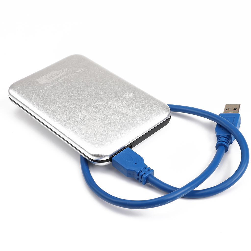 80G HDD Enclosure 2.5" SATA to USB 3.0 SSD Hard Disk Drive Case Silver