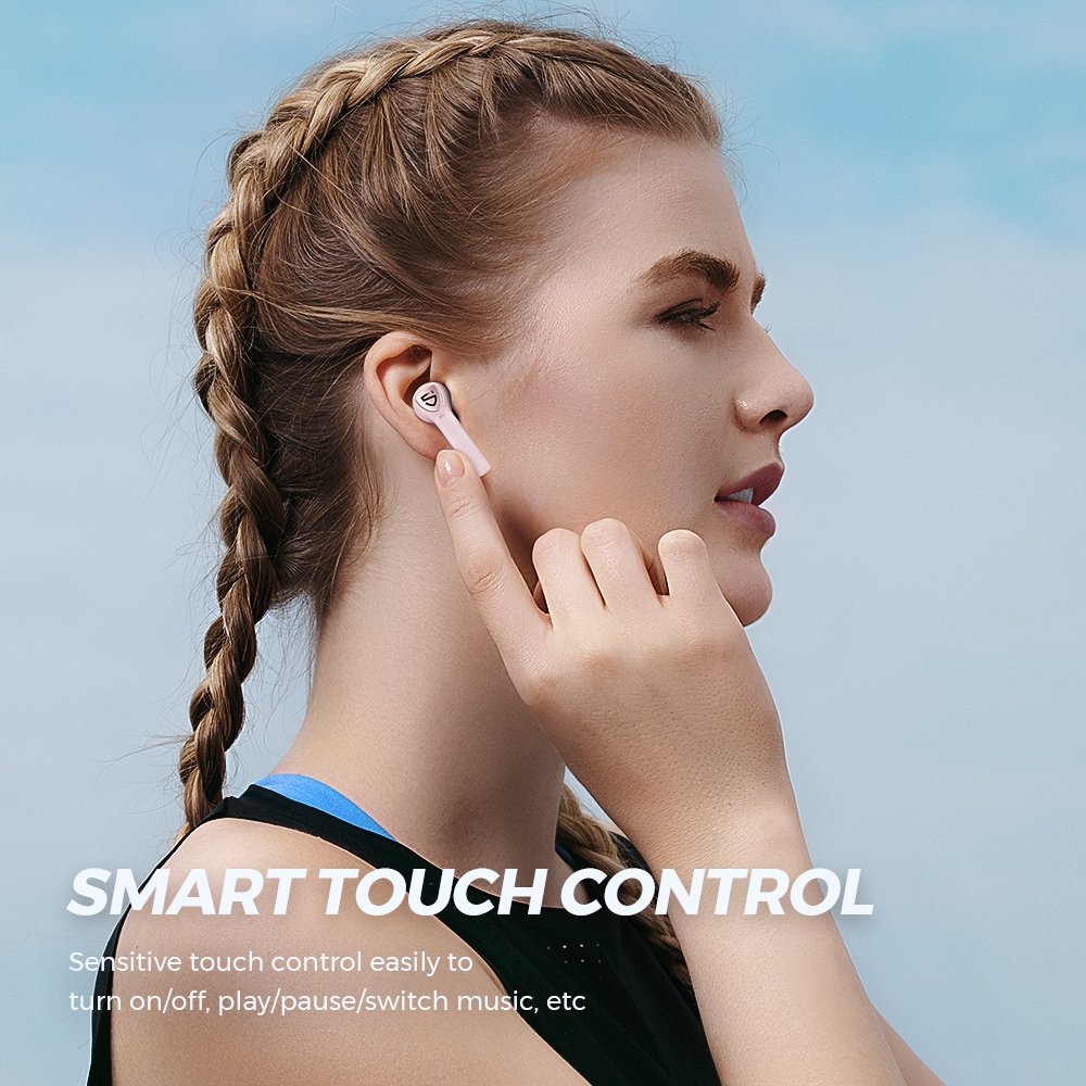 Tai nghe True Wireless Earbuds SoundPeats TrueCapsule 2 Smart Touch Bluetooth 5.0, chipset QCC3020, chống ồn cVc 8.0, kháng nước IPX5 màu Xanh, Hồng - Hàng chính hãng