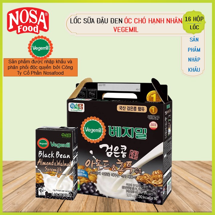 - Thùng 16 Hộp Sữa Hạt Đậu Đen Óc Chó Hạnh Nhân Vegemil 190ml
