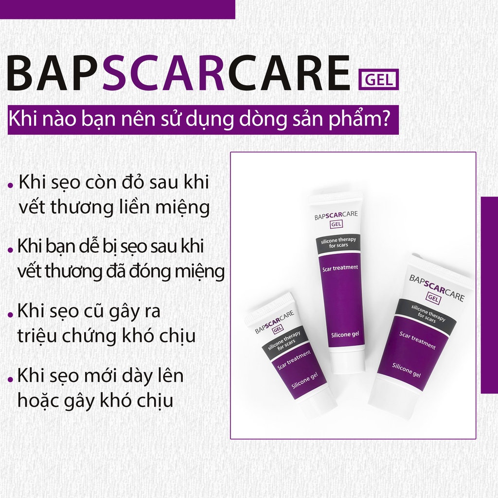 Kem giúp giảm sẹo lồi, sẹo phì đại, sẹo bụng sau phẫu thuật - Bapscarcare (Tuýp