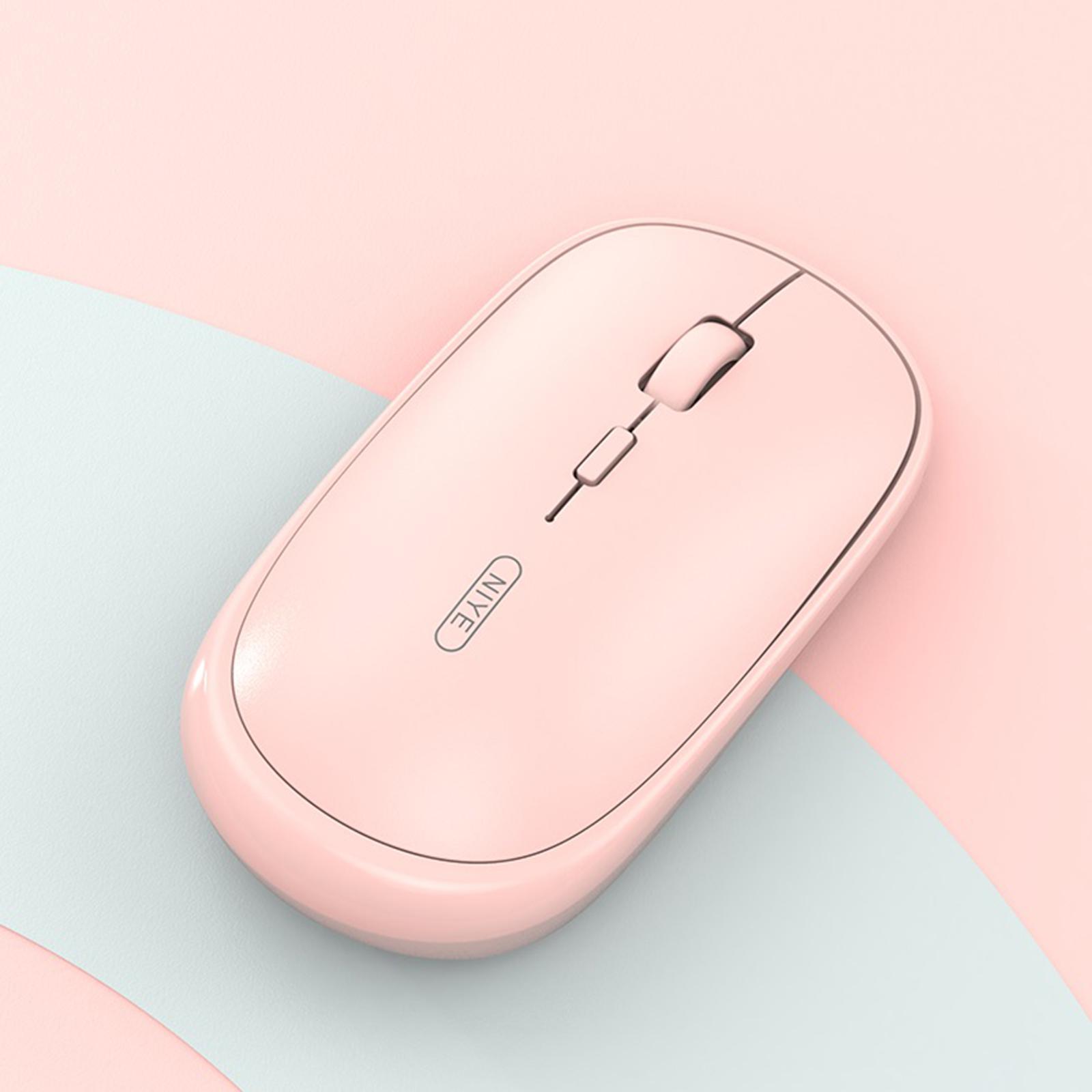 Wireless Mouse 3 Buttons Optical Adjustable DPI Rechargeable pink