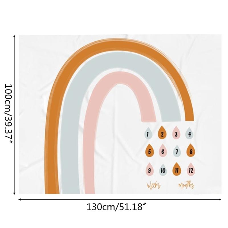 Cho Bé Hàng Tháng Ghi Tăng Trưởng Cột Mốc Chăn Sơ Sinh Đầm Bọc Đạo Cụ Chụp Ảnh Sáng Tạo Cầu Vồng Vải Nền