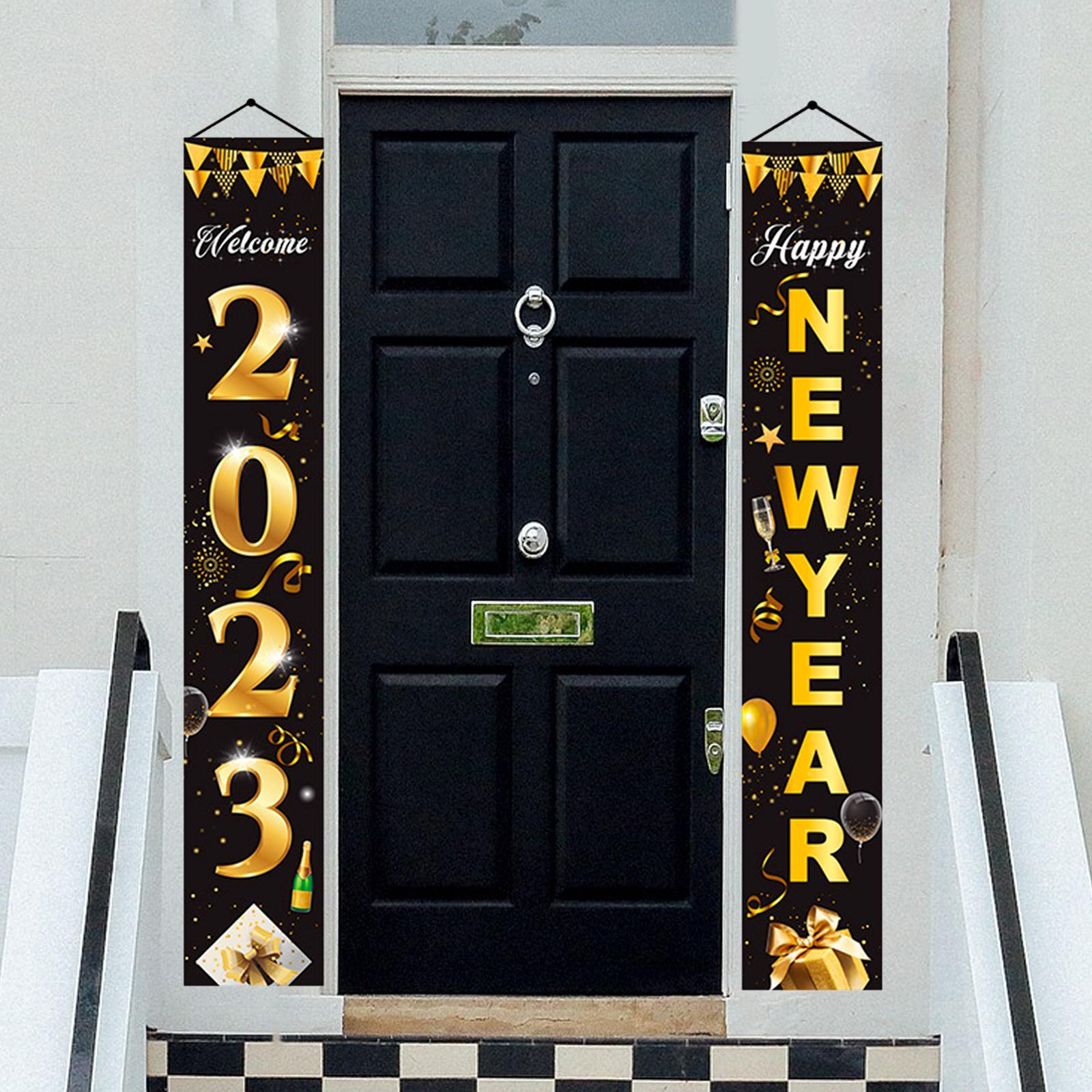1 Pair New Year Porch Sign Banners Couplet Decor for Festival Doorway Garden
