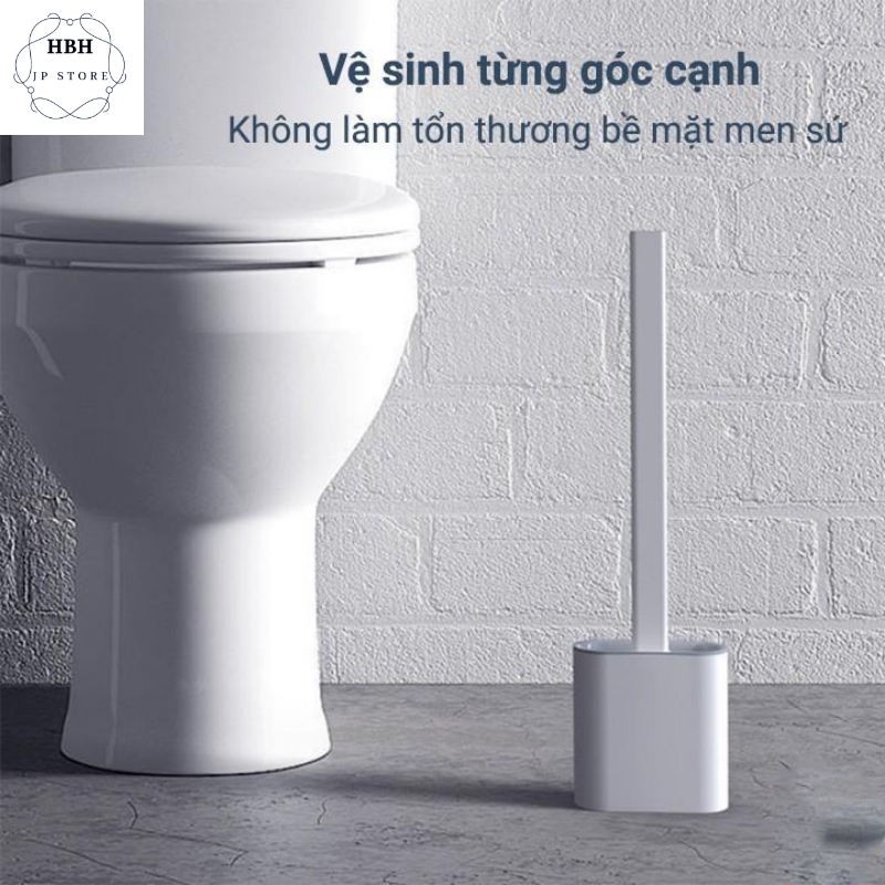 Cọ Vệ Sinh Toilet Bằng Silicon Siêu Sạch Kèm Hộp Đựng – Tặng Kèm Miếng Dán 00990