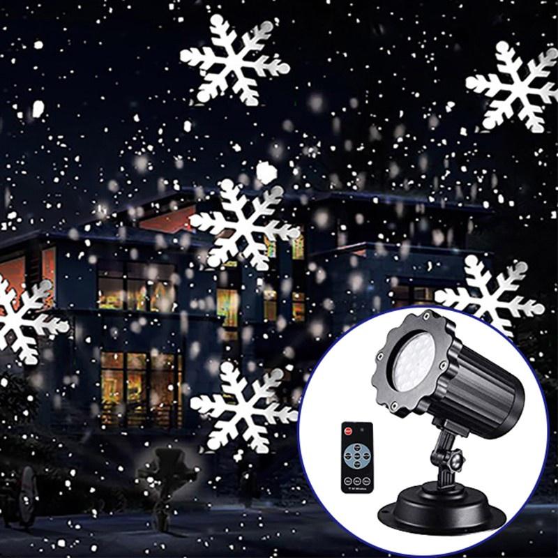 HSV Christmas Snowflake -Laser Light Snowfall Projector Move Snow Outdoor Indoor Garden -Laser Projection Lights New Year Party