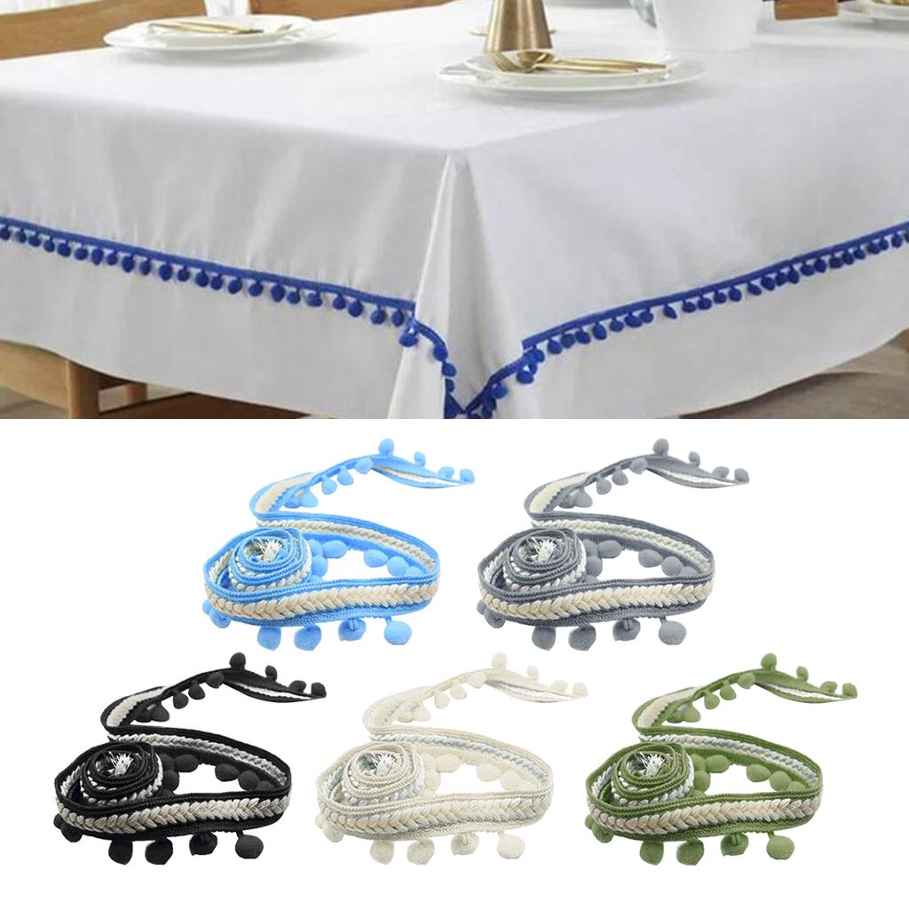 2x 5 Yd Curtain Trim Ribbon Pom Pom Tassel Fringe Sewing Decor