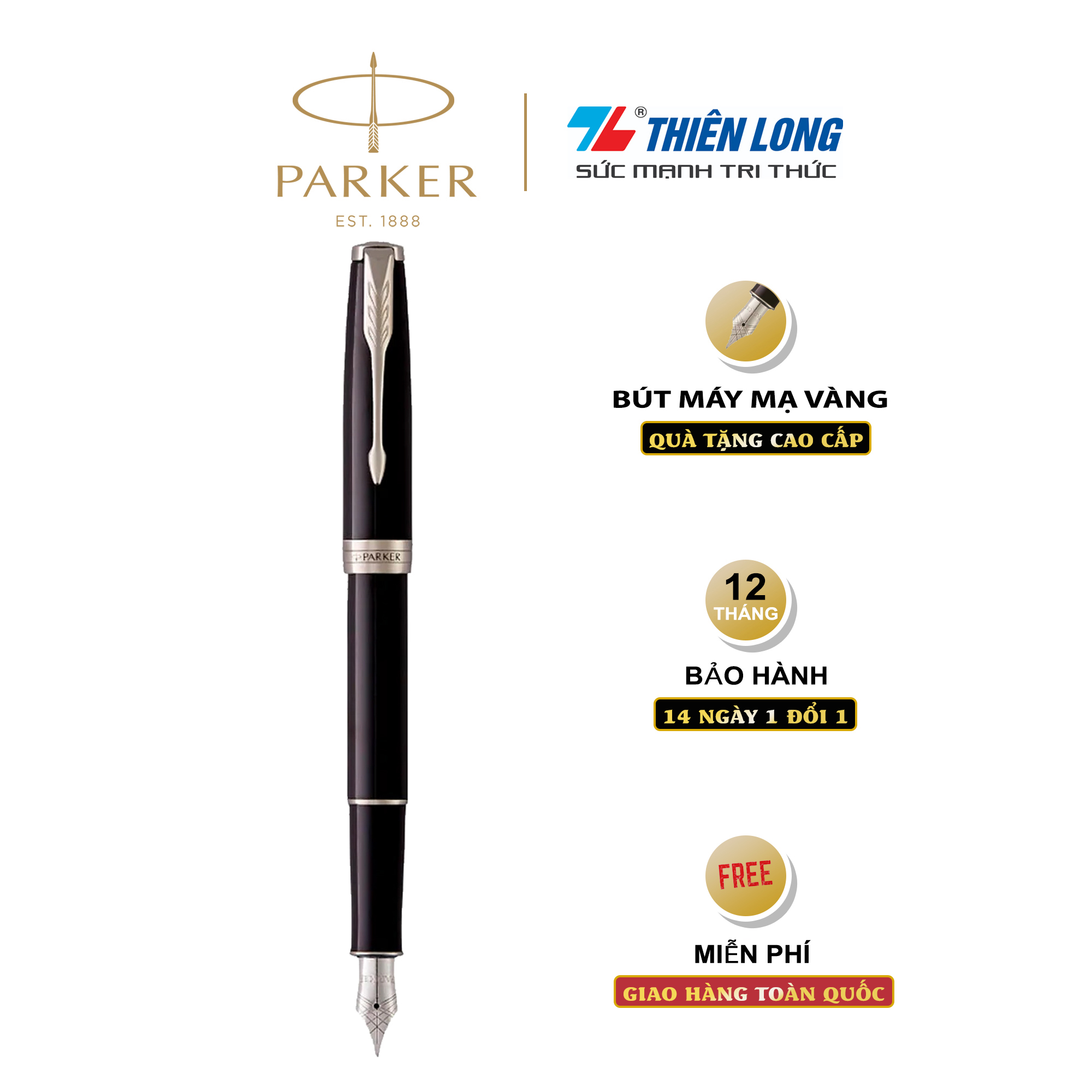 Bút máy cao cấp Parker Sonnet Black CT 18K TB-1950789