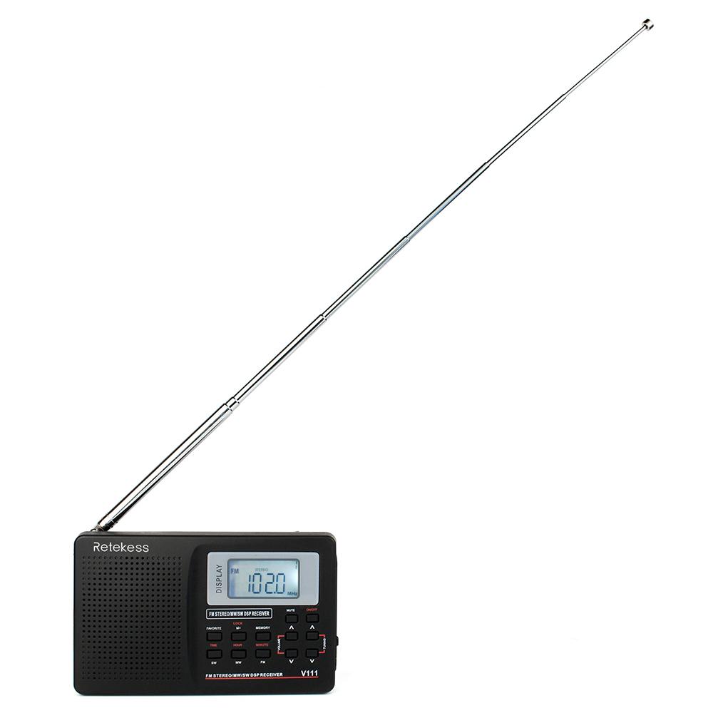 Radio kĩ thuật số Retekess MW / FM / SW Radio âm thanh nổi 9KHz Pocket World Band Điều chỉnh kỹ thuật số Radio Mini DSP