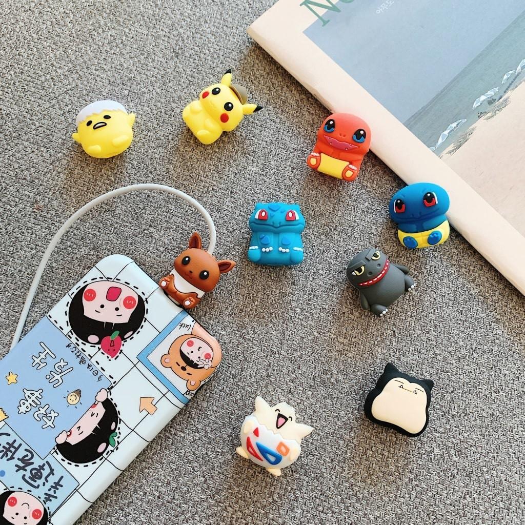 NÚT CÁP POKEMON BẢO VỆ CÁP SẠC Dành Cho ️ IPHONE TAI NGHE CHỐNG ĐỨT GẪY DÂY CUTE