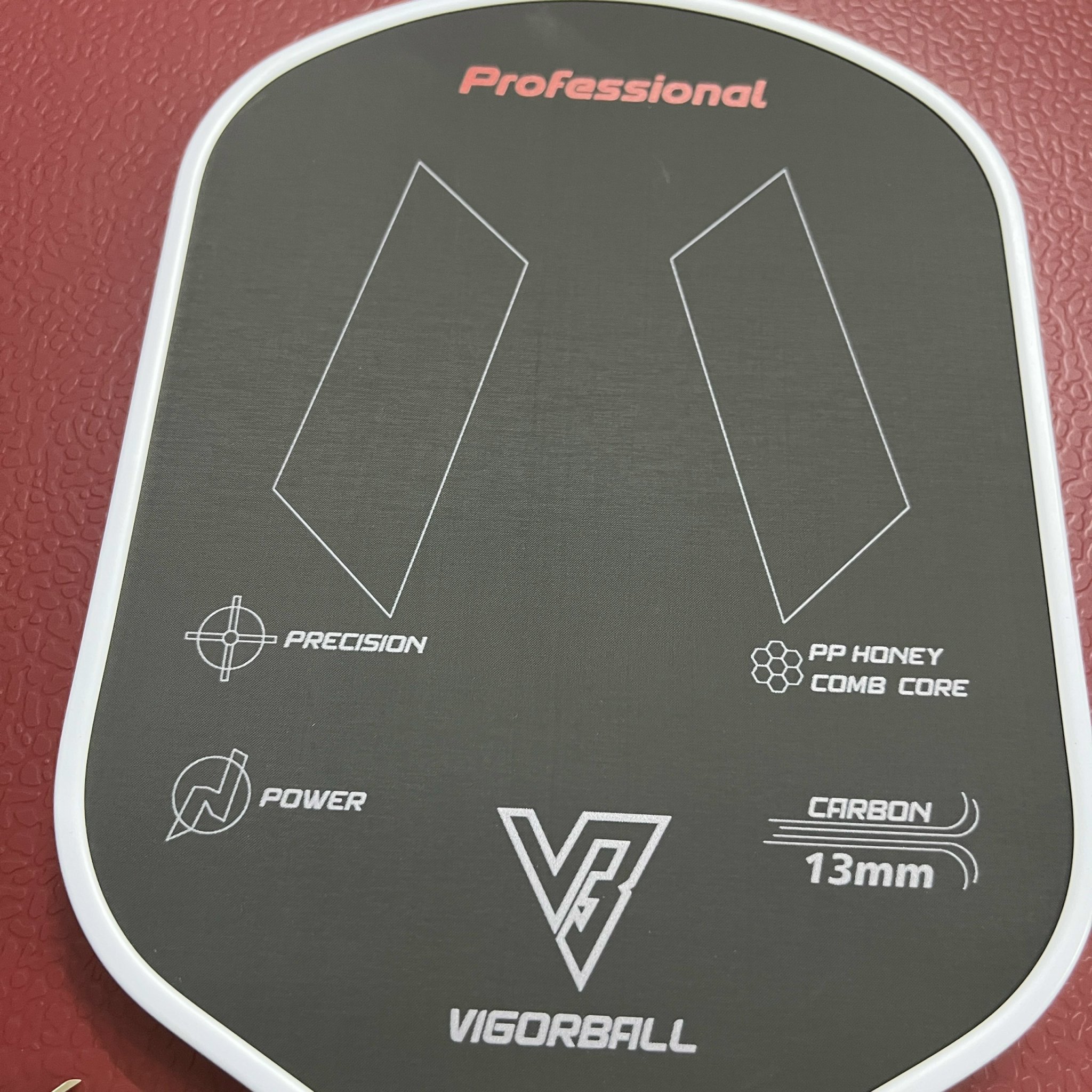Vợt Pickleball 3K Carbon dày 13,5mm bề mặt carbon nhám bám bóng đạt tiêu chuẩn USAPA
