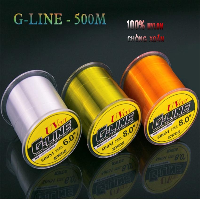 Cước Câu Cá Gline 500m Siêu Bền, Dây Câu, Nhợ Câu Cá Tàng , Chống Xoắn. Cước Có 3 Màu Xanh, Nâu, Trắng Dài Đủ 500m