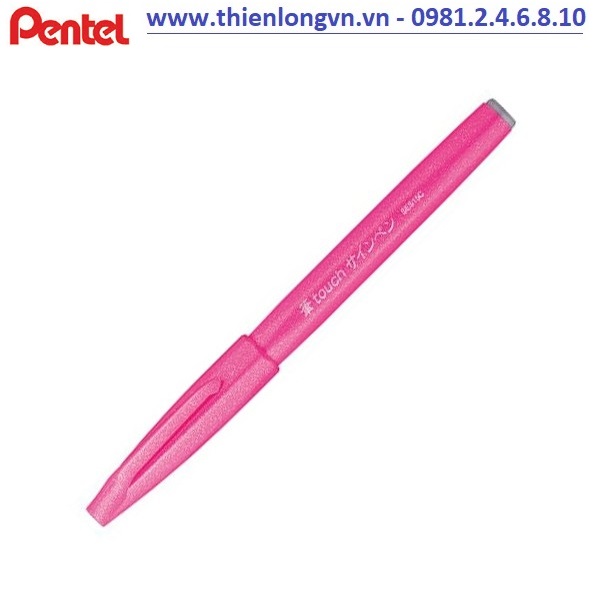 Bút lông viết thư pháp hiện đại Pentel SES15C-P màu Hồng; Calligraphy Fude Touch Sign - Pink