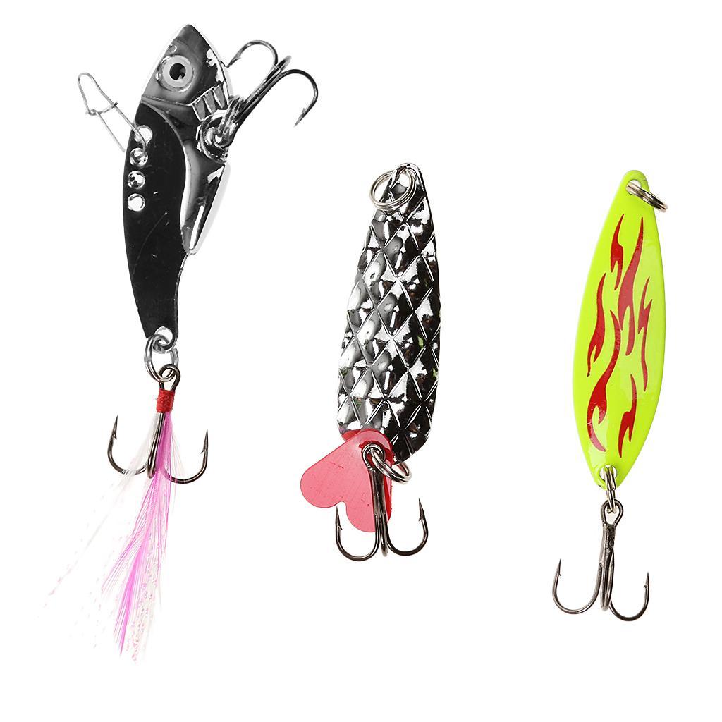 Pack of 10 Assorted Metal Fishing Lures Bass CrankBait Spoon Crank Bait Tackle