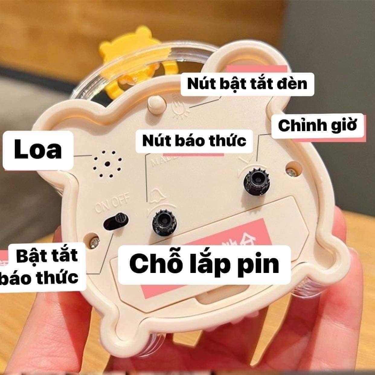 Đồng Hồ Báo Thức Trong Suốt Hình Thú Siêu Dễ Thương