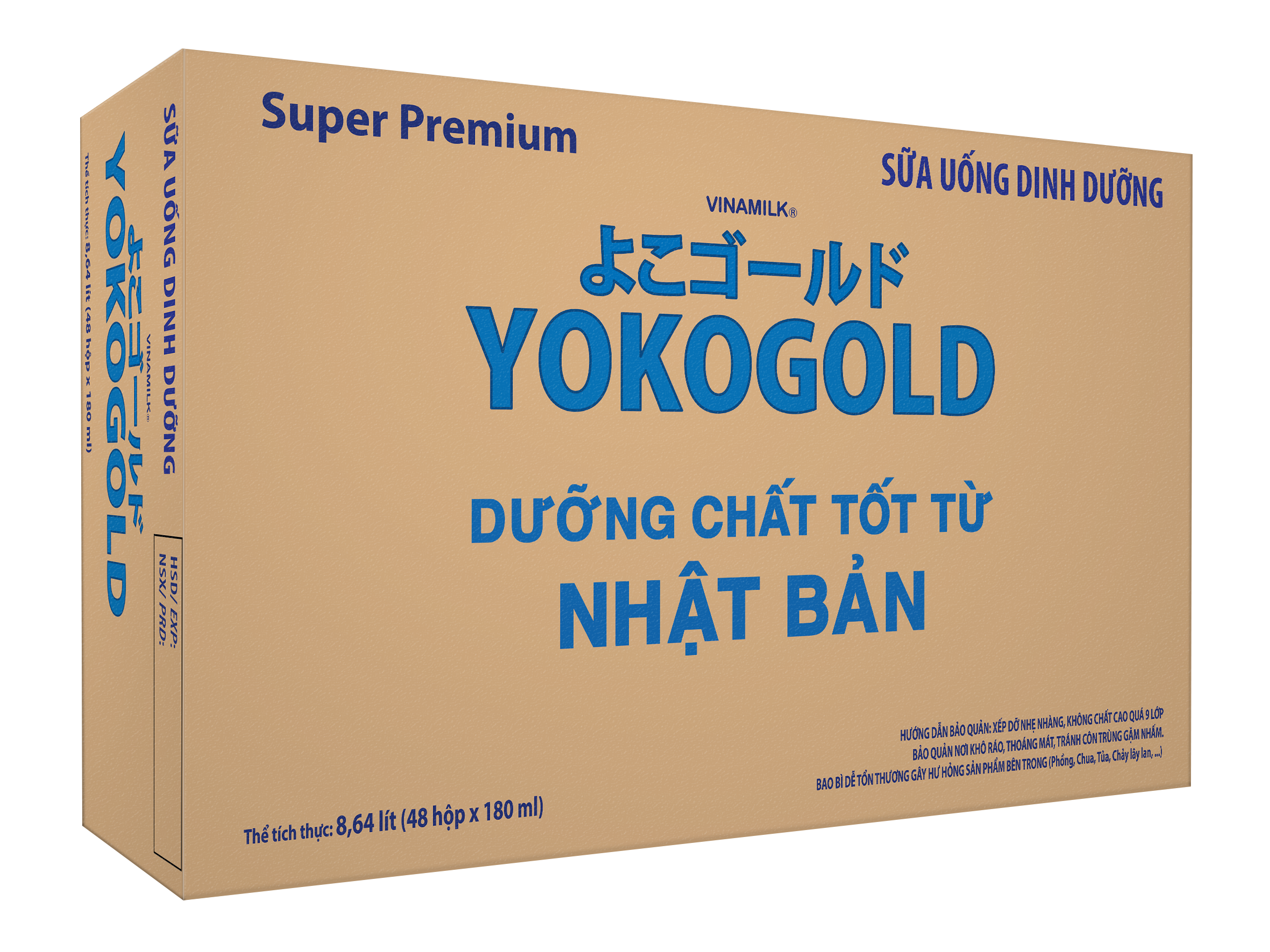 Thùng 48 hộp sữa YOKOGOLD pha sẵn 180ml
