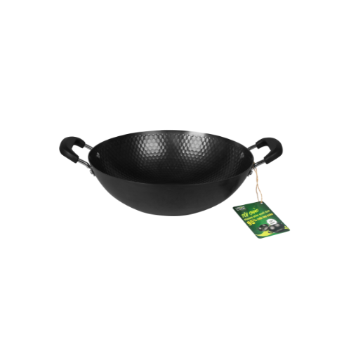 Chảo xào thép sâu lòng vân kim cương Green Cook GCW02 chống dính tự nhiên dùng được trên tất cả các loại