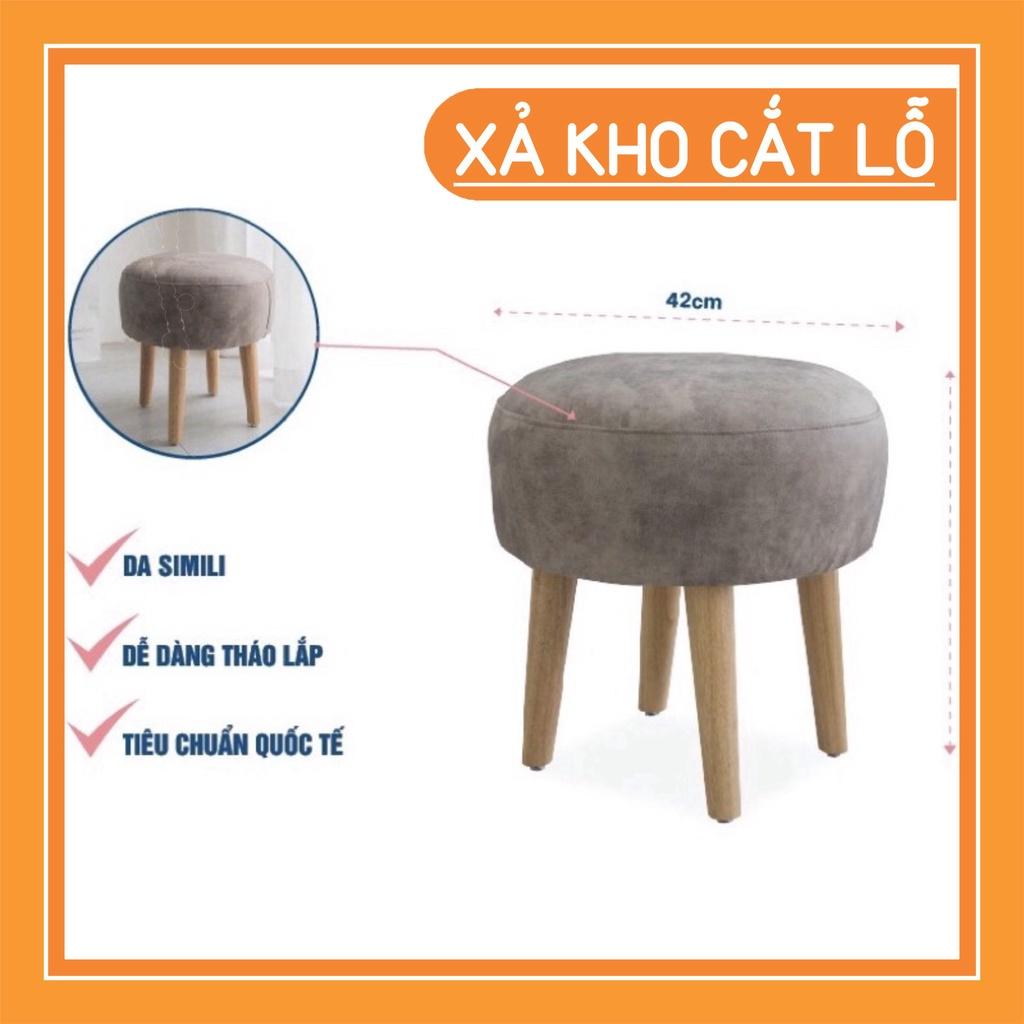 SIÊU ĐẸP Ghế đôn tròn sofa bọc da chân gỗ Nghệ Thuật Việt Nội thất thông minh decor phòng khách Siêu rẻ