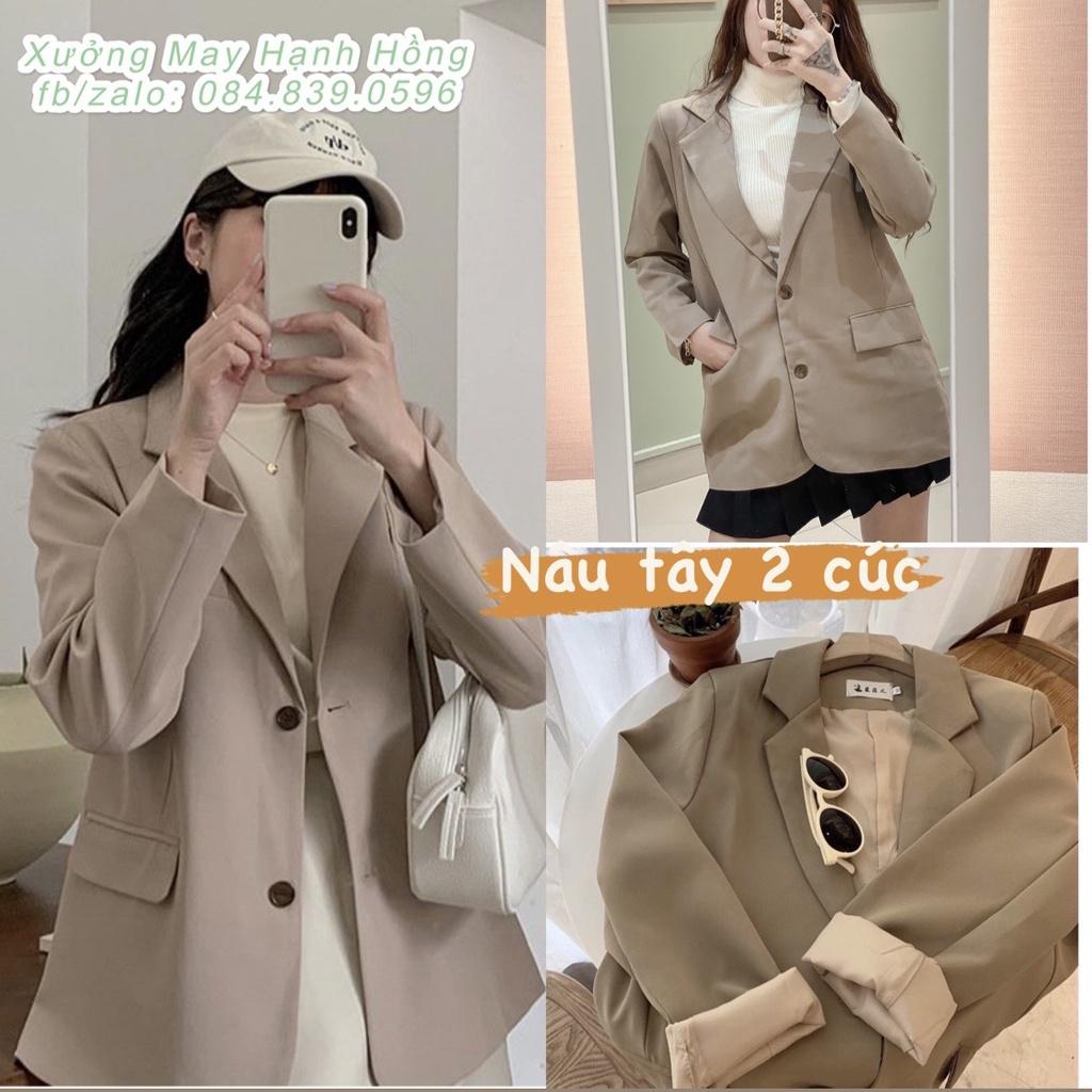 Áo blazer 4 cúc túi nắp hàn quốc - Áo vest 2 lớp kèm ảnh/video thật