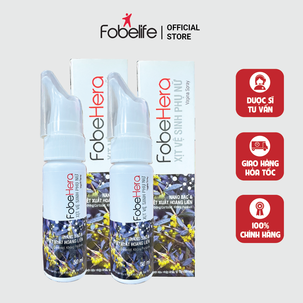Combo 02 Lọ Xịt vệ sinh phụ nữ Fobe Hera - Lọ 50ml