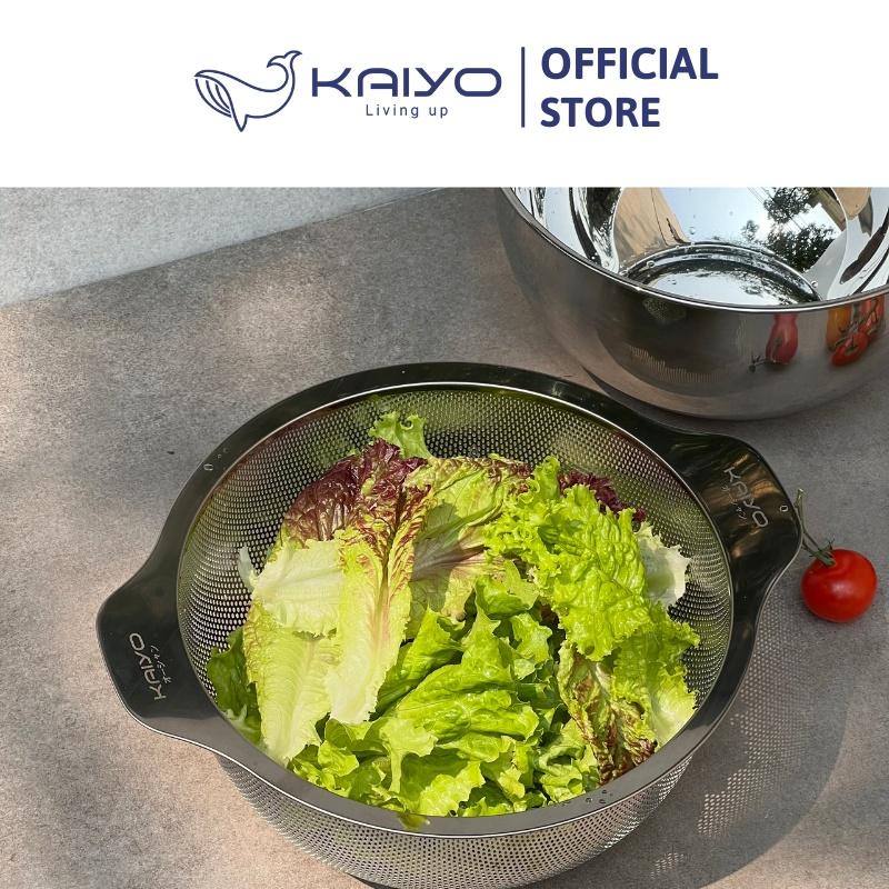 Bộ tô trộn và rổ inox Kaiyo, size 20cm