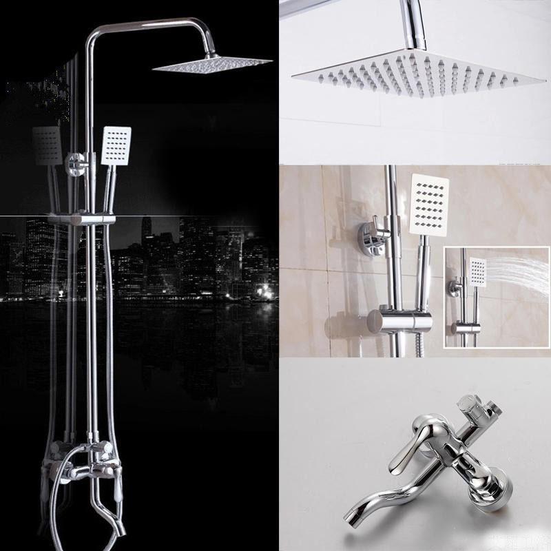 Bộ sen cây tắm đứng hợp kim mạ Crom sáng bóng MAS - bát vuông