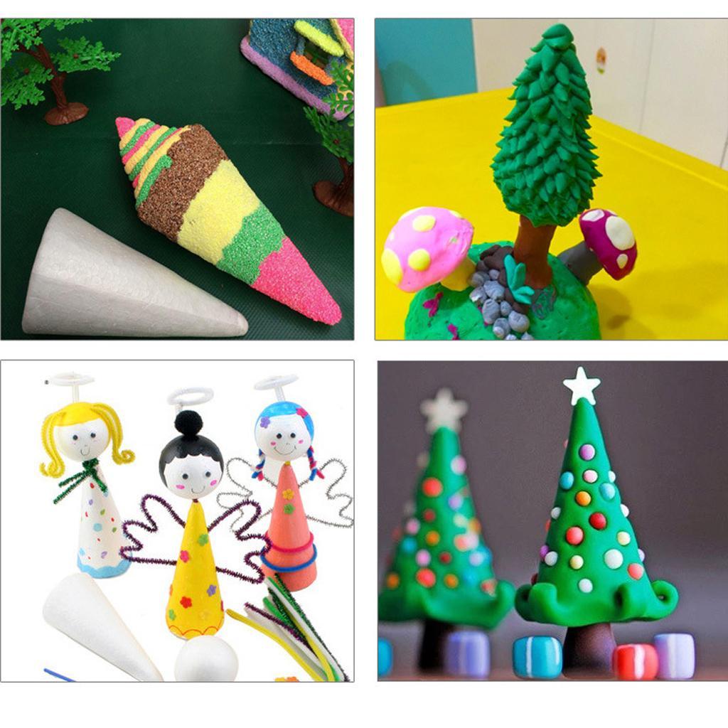 8 Pcs Cone Shape Styrofoam Foam DIY Christmas Tree for Kids Painting Crafts