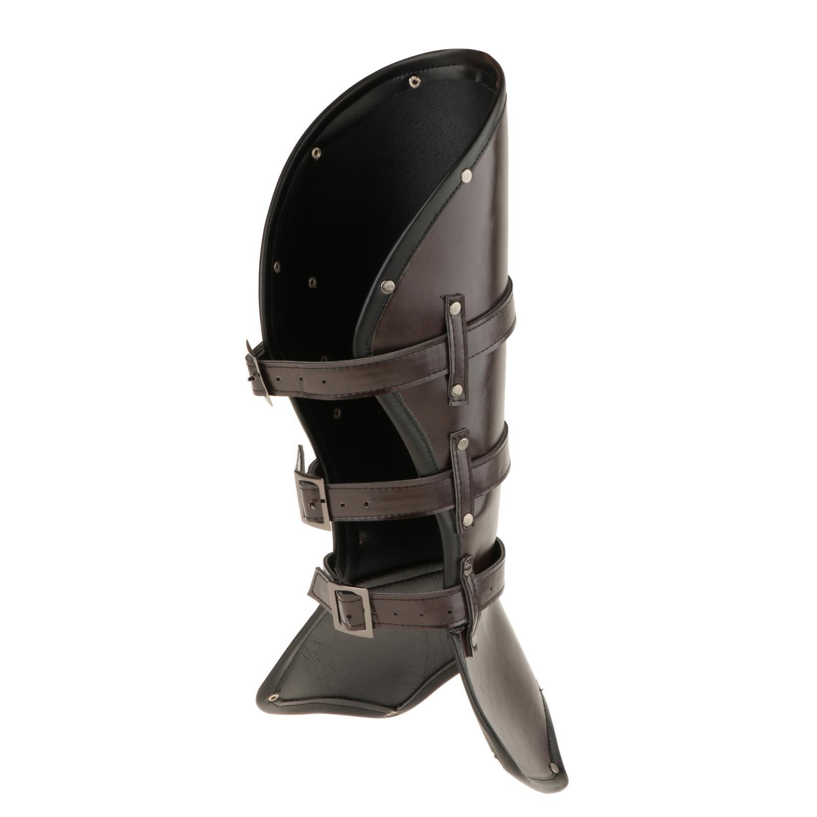 Leg Guard Cosplay Costume Shoes Cover Party Medieval PU Leather Leg