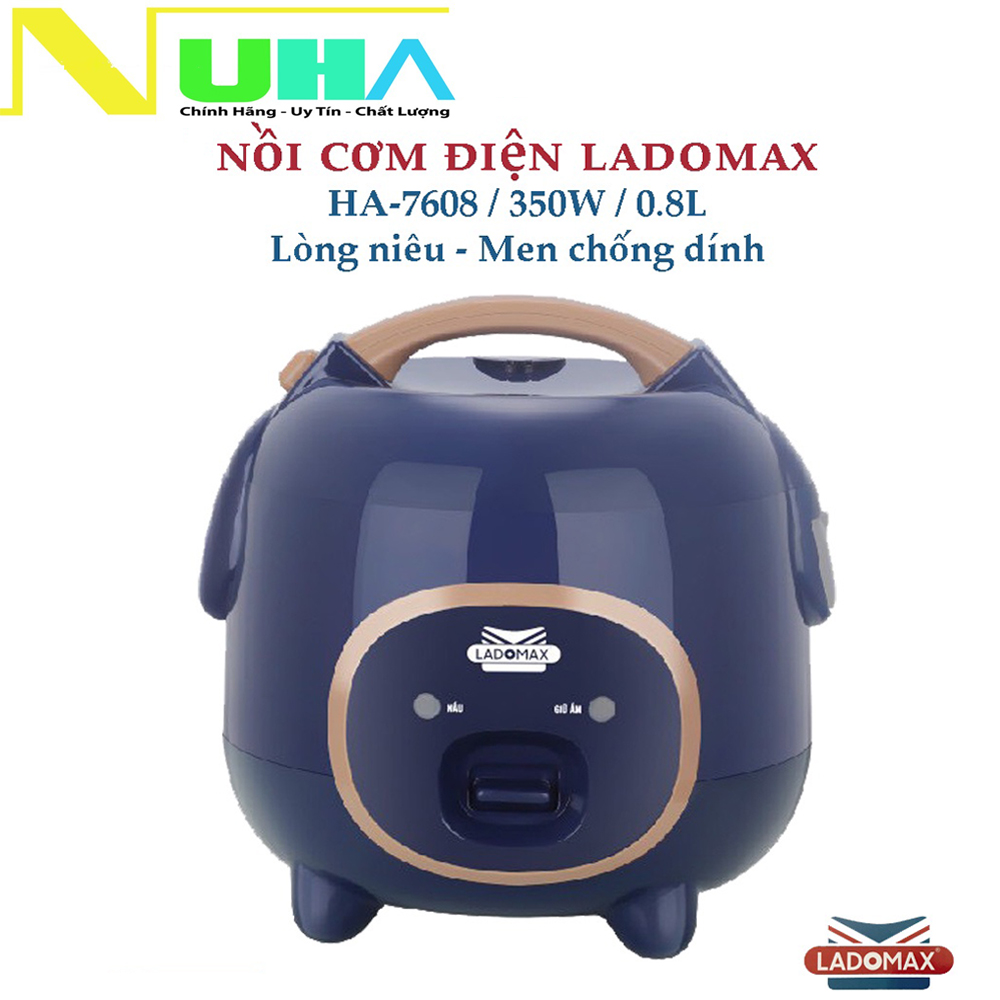 Nồi cơm điện Ladomax - Dung tích 0.8L, Lòng niêu chống dính - Công suất 350W-Hàng chính hãng