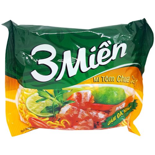 Thùng mì 3 miền tôm chua cay gói 65g