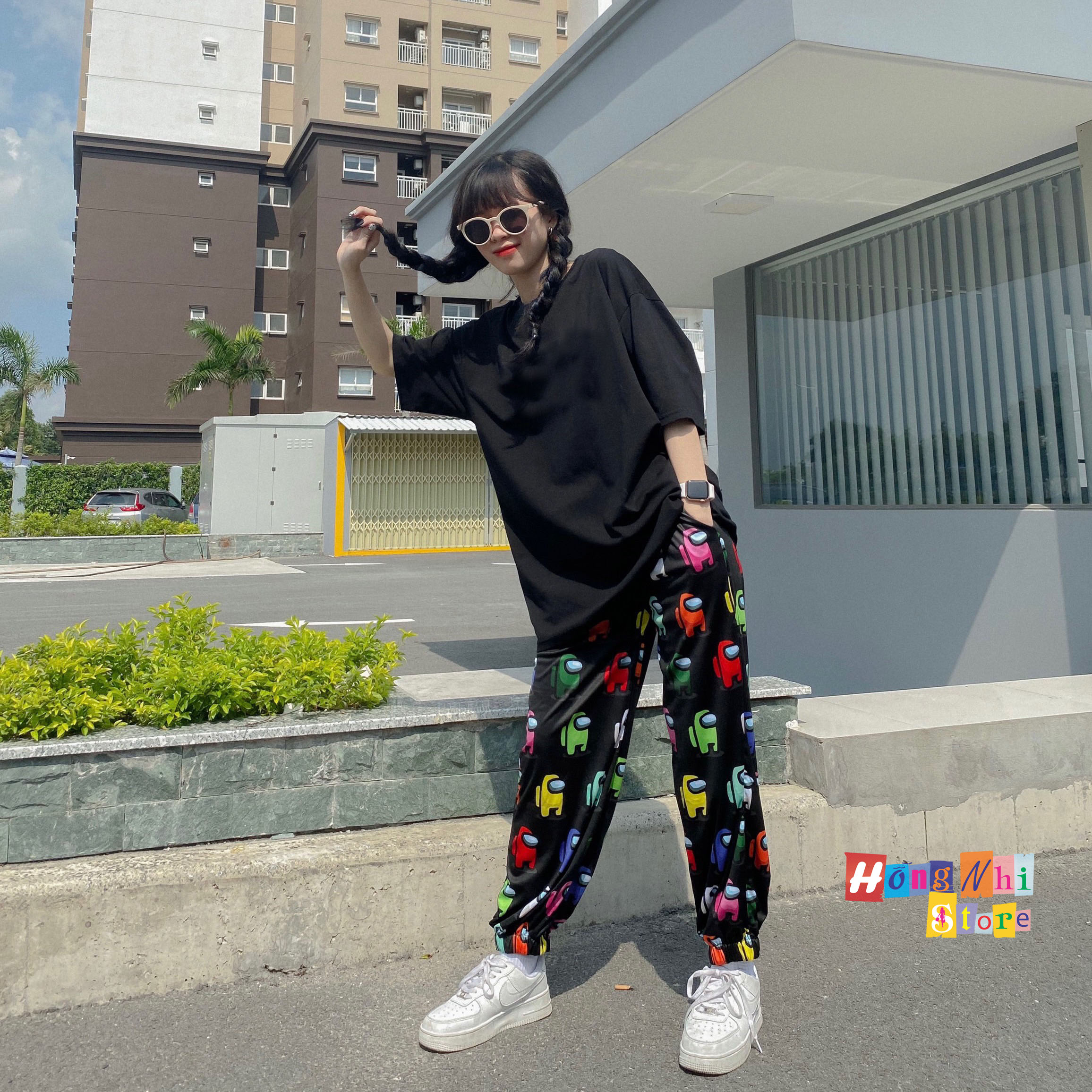 Quần Hoạt Hình Dài Bo Lai Hình Lego Cartoon Pant V2 Oversize Ulzzang Unisex - MM