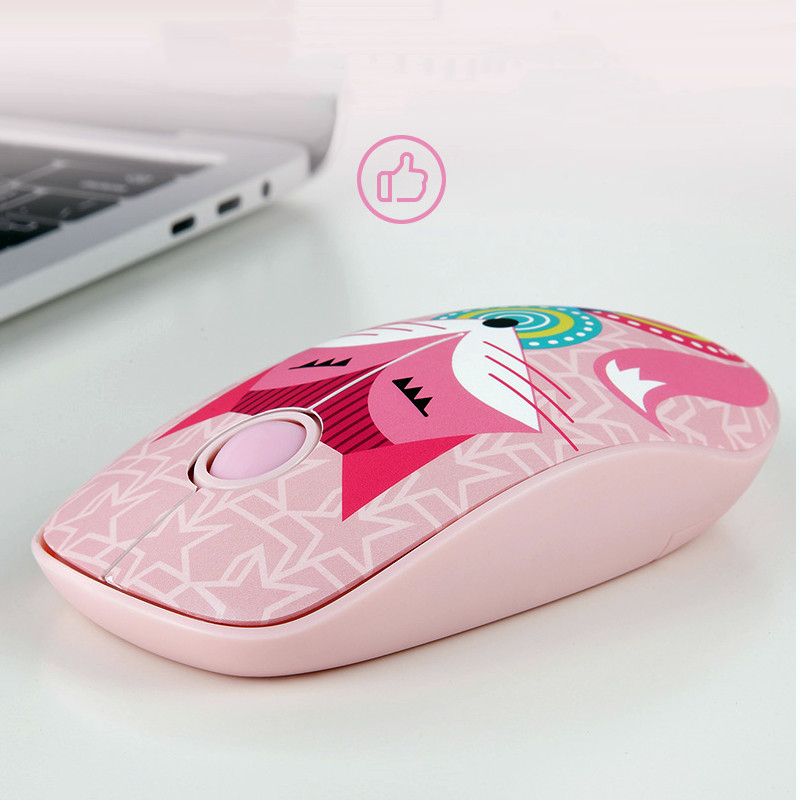 Chuột Không Dây Forter V8 Slient Mouse (Không tiếng ồn) Màu Hồng - Hàng Chính Hãng