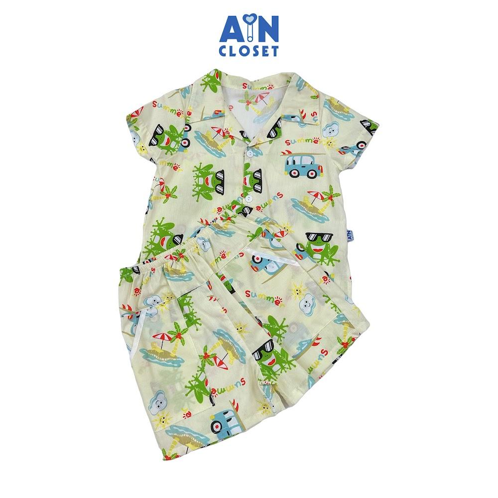 Bộ quần áo Ngắn bé trai hoạ tiết Xe Nghỉ Hè Cotton - AICDBTL08PNJ - AIN Closet