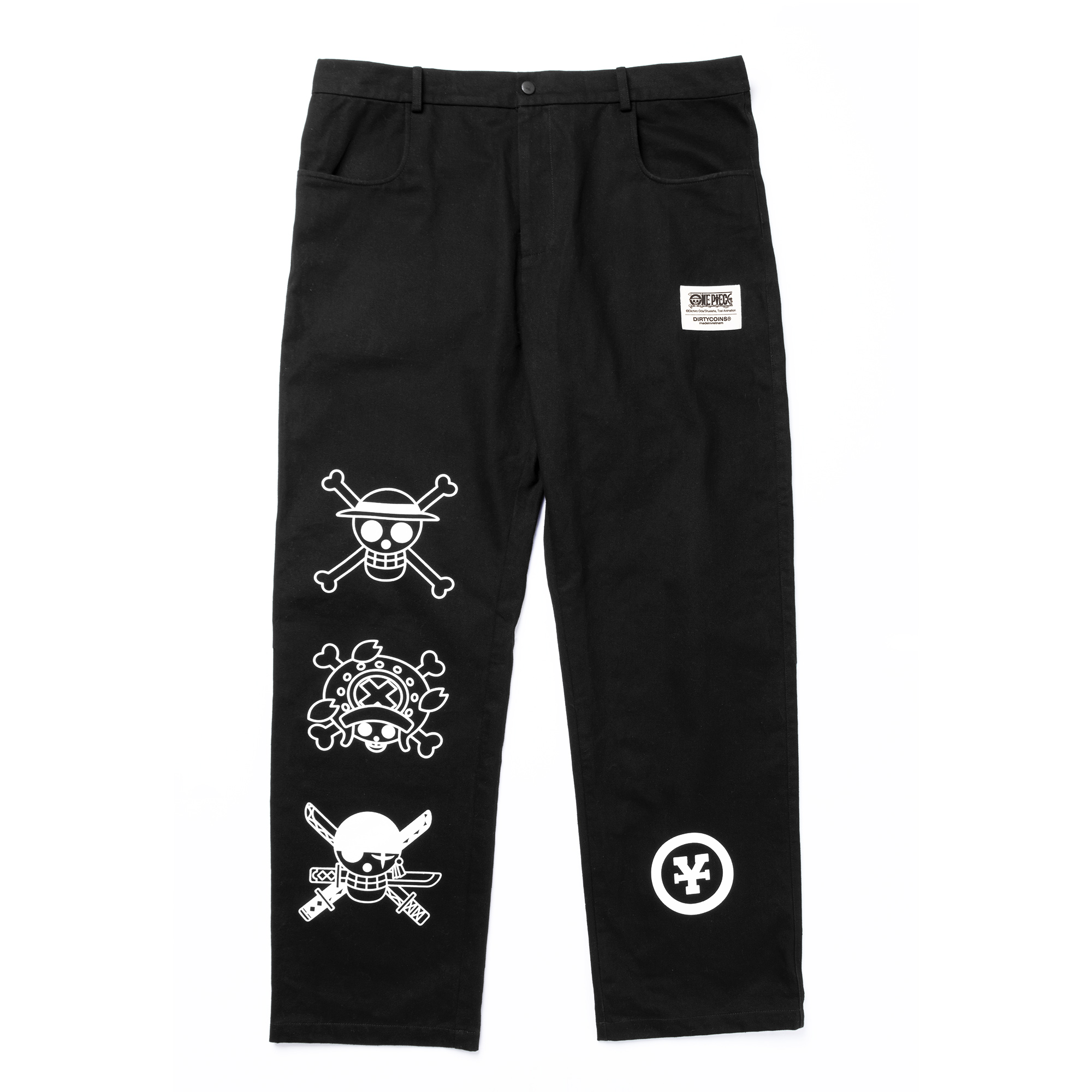 Quần DirtyCoins x One Piece Logo Print Khaki Pants - Black