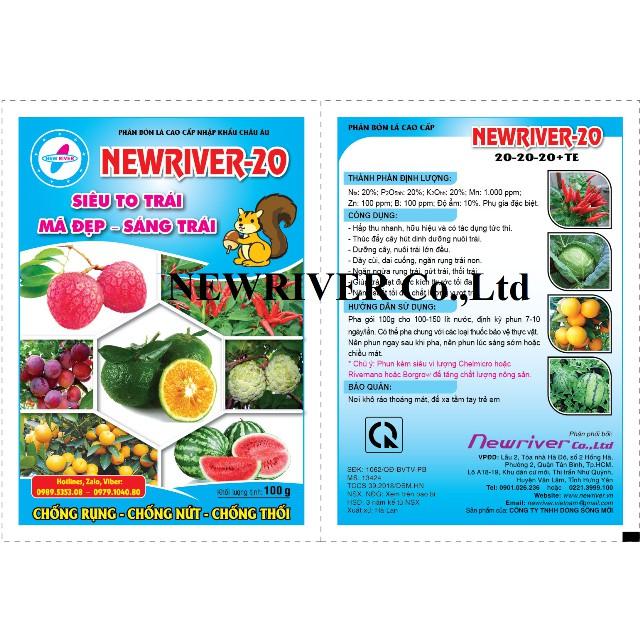 Phân bón Newriver 20-20-20 GÓI 100gr - SIÊU BẬT MẦM