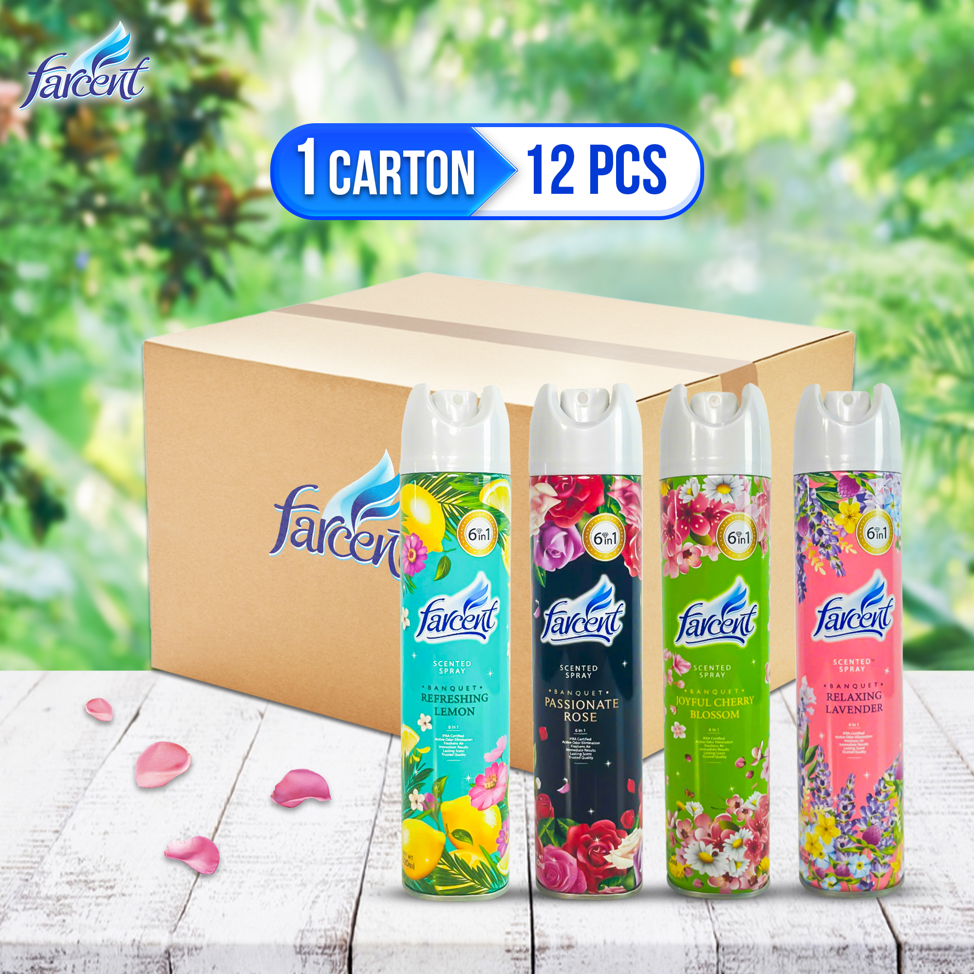 THÙNG 12 CHAI XỊT PHÒNG FARCENT 320ML - FARCENT