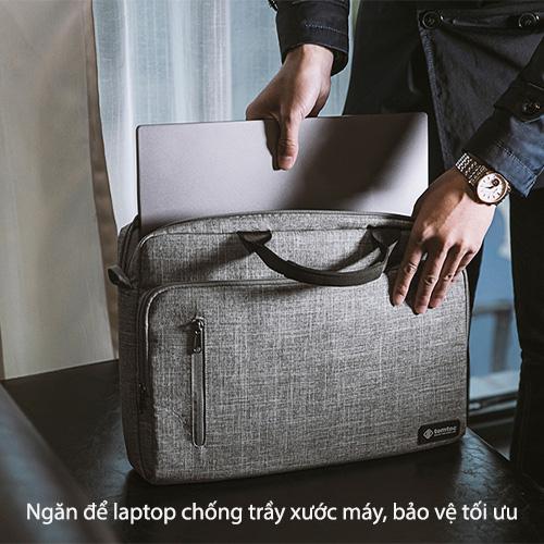 TÚI XÁCH TOMTOC (USA) BRIEFCASE PREMIUM CHO MACBOOK 13″/14″ bảo vệ hoàn hảo chống va đập và trầy xước - HÀNG CHÍNH HÃNG