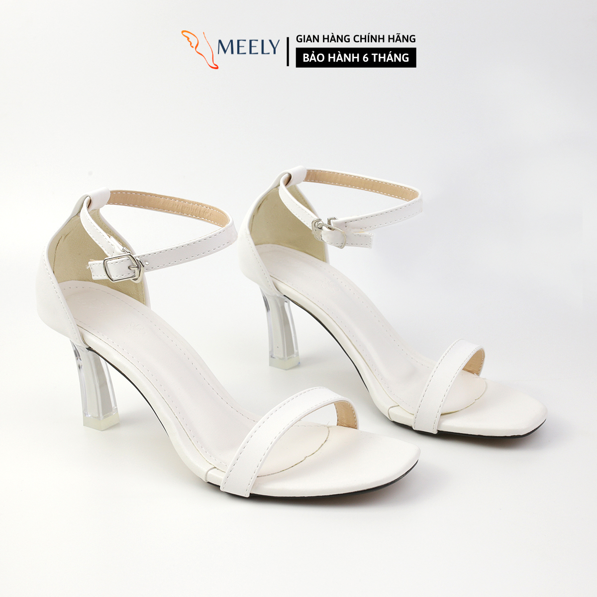 Giày Sandal Cao Gót Nữ 8P MEELY Mix Nhiều Màu Bít Gót 8cm -  X568