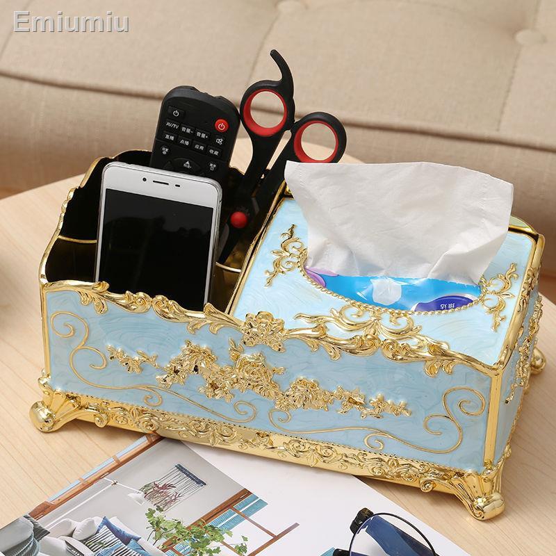 ♤№Hộp đựng khăn giấy Gia dụng Kiểu Châu Âu Chức năng Máy tính để bàn Điều khiển từ xa Hộp lưu trữ