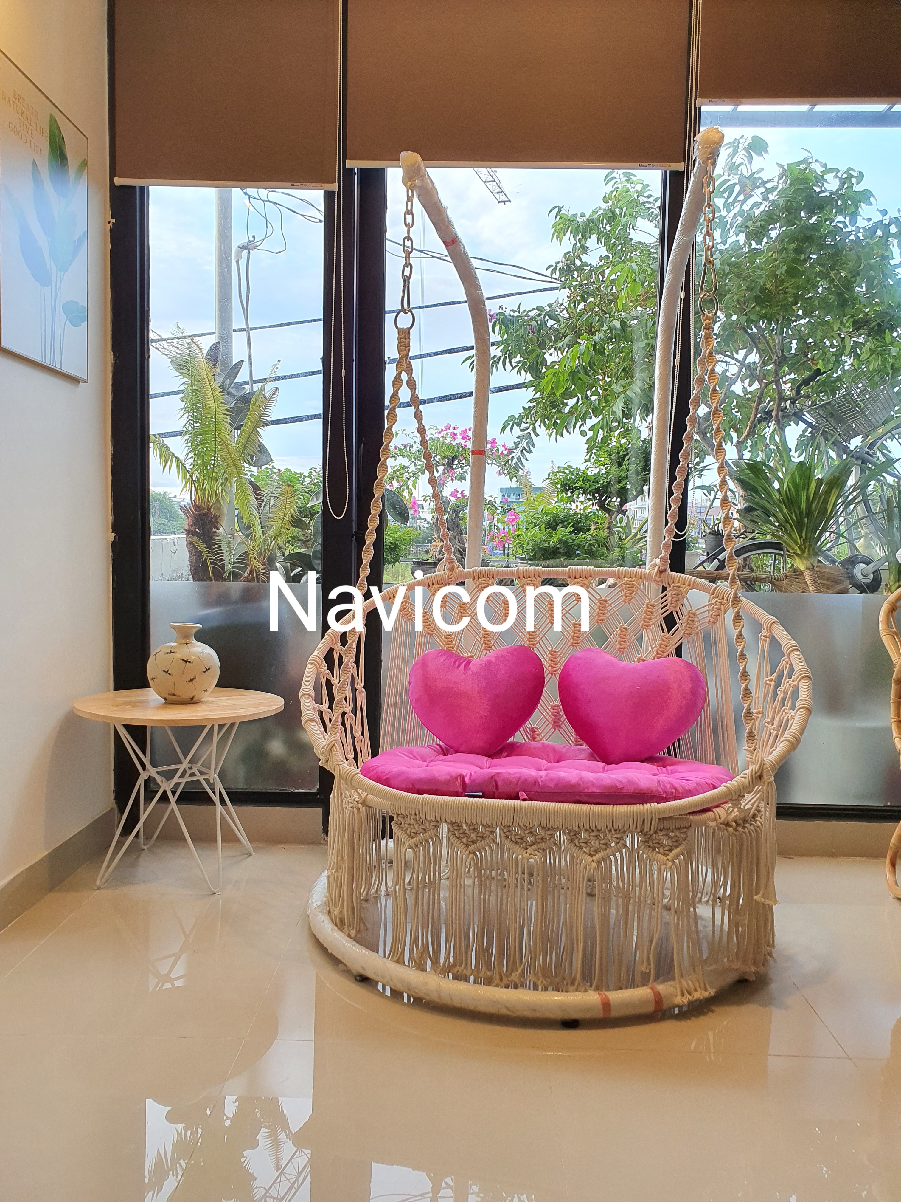 Xích đu đôi home decore sợi cotton