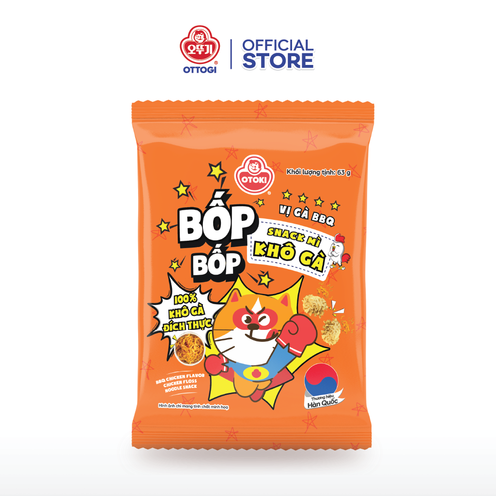 Snack Mì Khô Gà Bốp Bốp vị gà BBQ Ottogi 63g