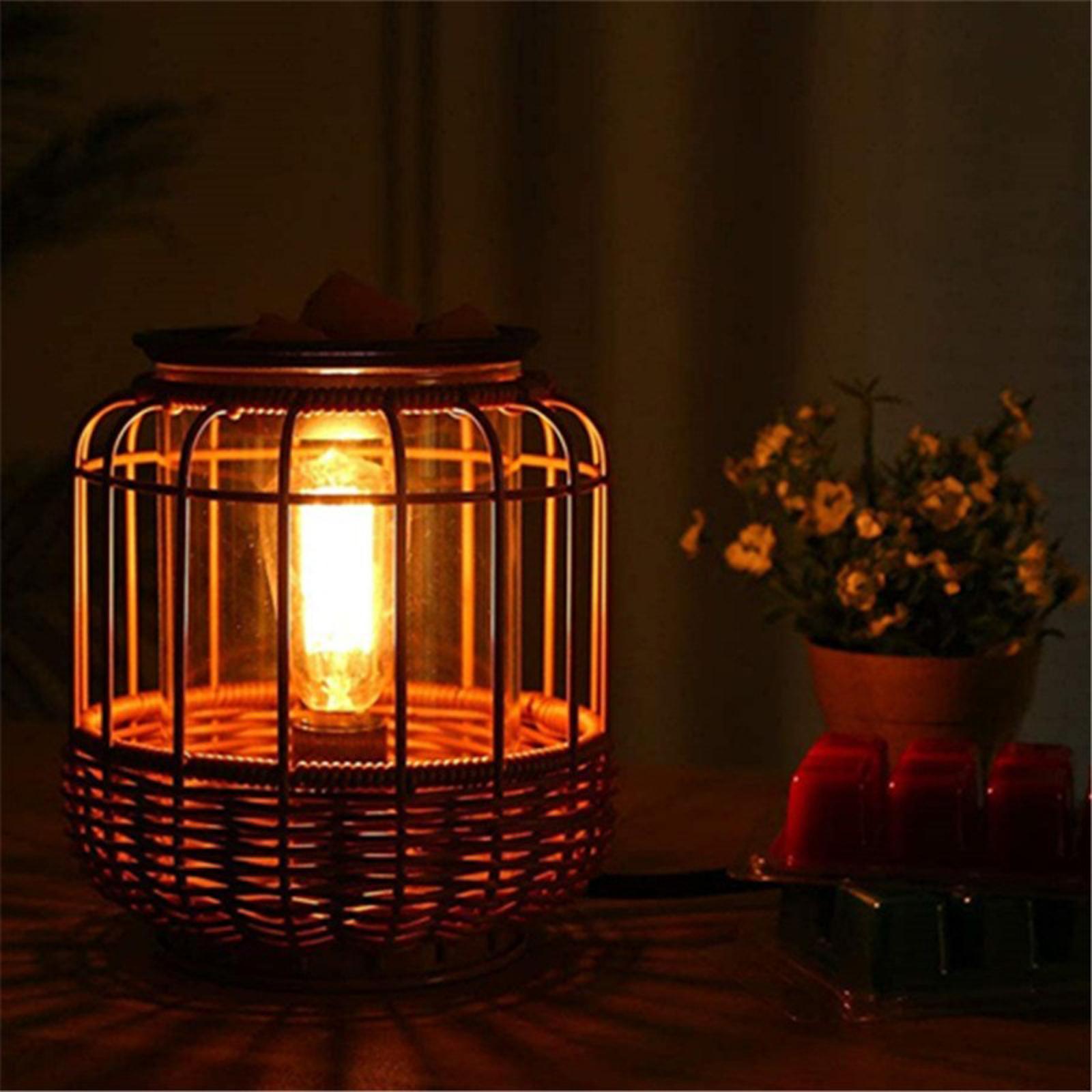 Metal Melt Warmer with Bulb Oil Burner Scented Melter Burner Night Light Melting Heater Essential Oil Warmer for Bedroom Home