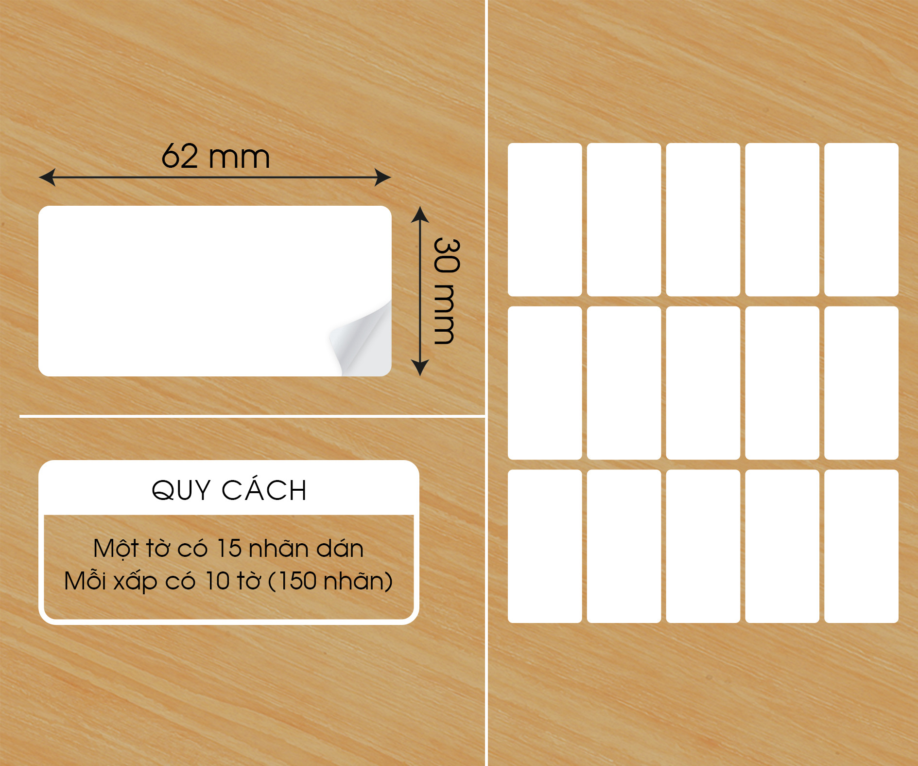 Nhãn Có Lớp Keo Tự Dán Panopas - Mã 008 (10 Xấp)