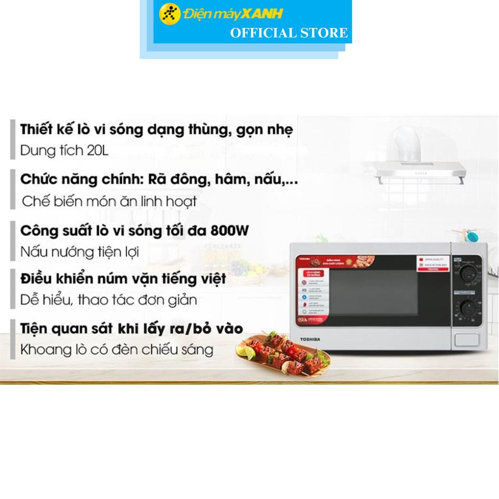 Lò vi sóng có nướng Toshiba ER-SGM20(S1)VN 20 lít - Hàng Chính Hãng