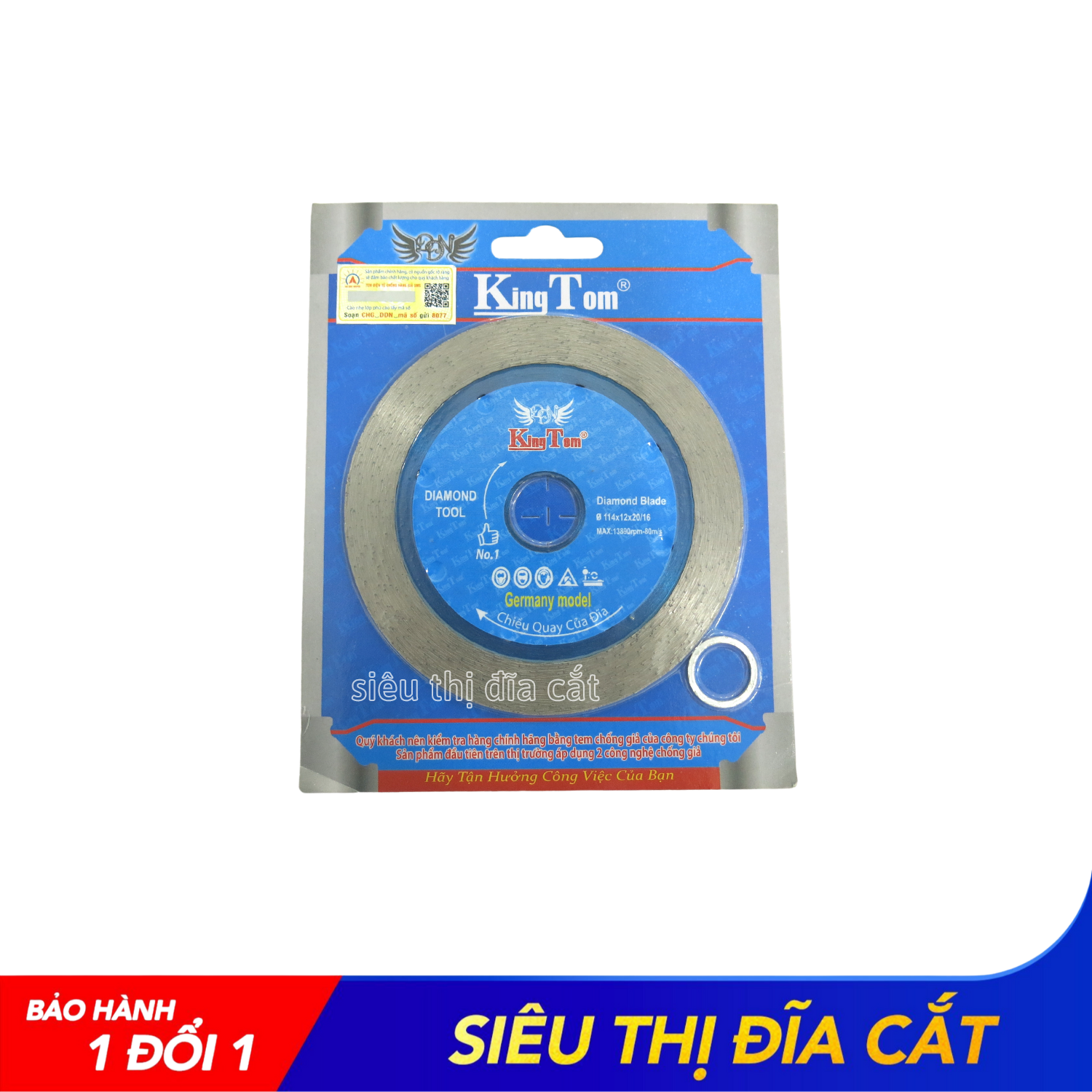 Lưỡi Cắt Gạch 100mm KingTom Me Dày Ướt - Siêu Bén - Siêu Bền