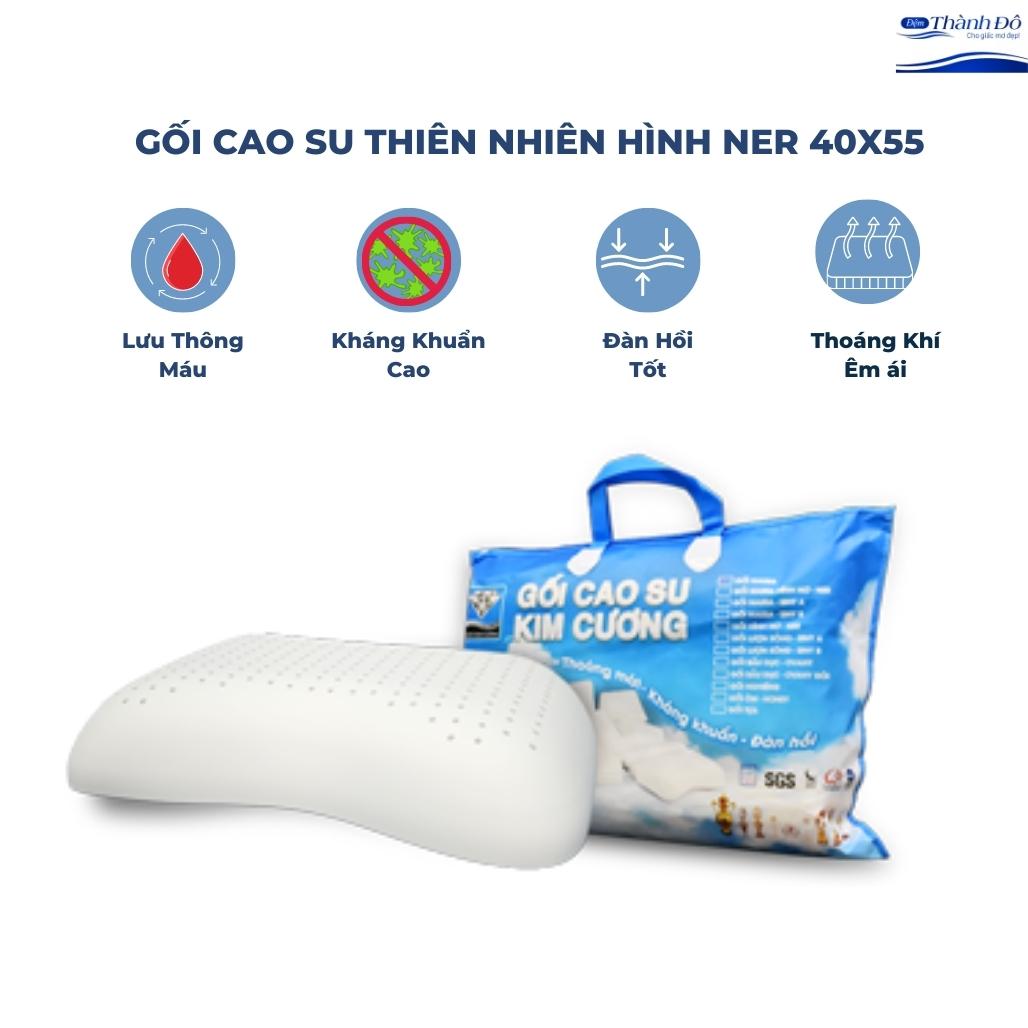 Gối cao su thiên nhiên kim cương-hình ner 40X55