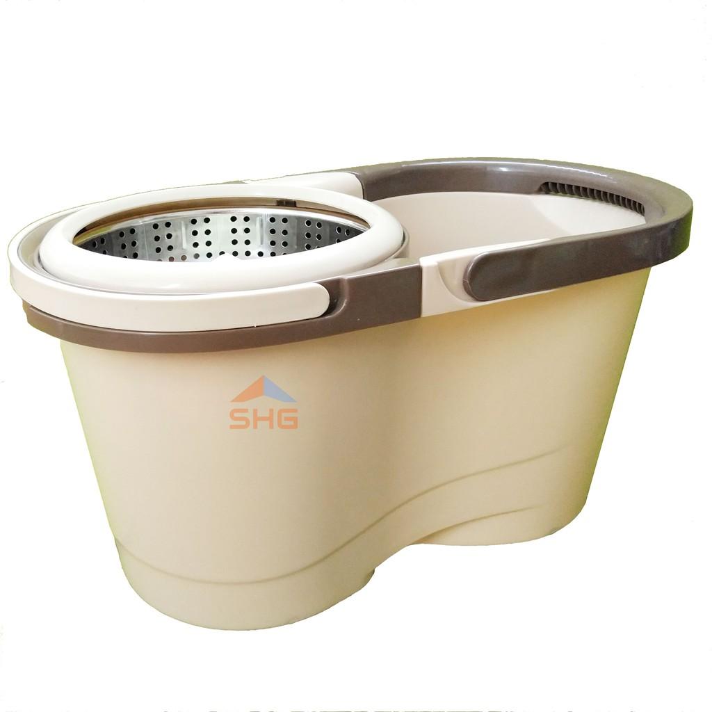 BỘ LAU NHÀ 360 ĐỘ RỜI LỒNG DỄ VỆ SINH, LỒNG VÀ MÂM INOX, SIÊU SẠCH,SIÊU KHÔ