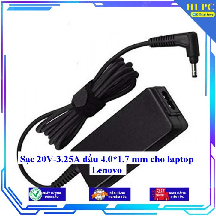 Sạc 20V-3.25A đầu 4.0*1.7 mm cho laptop Lenovo - Kèm Dây nguồn - Hàng Nhập Khẩu