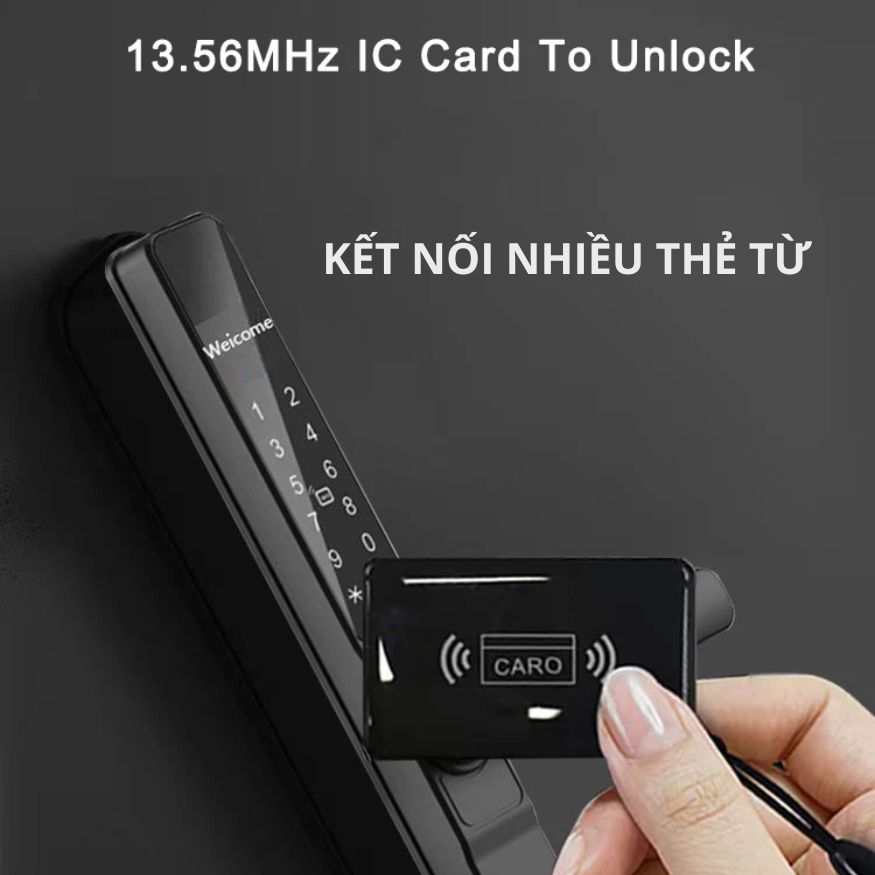 Khóa Thông Minh Kachi MK42 - Chuyên Dụng Cửa Nhôm Xingfa, Cửa Kính | Mở Khóa Qua App Tuya, Vân Tay, Thẻ Từ | Chống Nước IP65 - hàng chính hãng