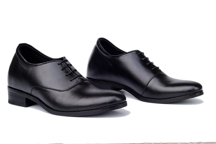 Giày Tăng Chiều Cao Nam T&TRA Tăng Cao 8Cm- S1012 Đen - Chất Liệu Da Bò Cao Cấp, Đế Cao Su Ghép- Đế Pháp, Phần Tăng Cao Ẩn Bên Trong